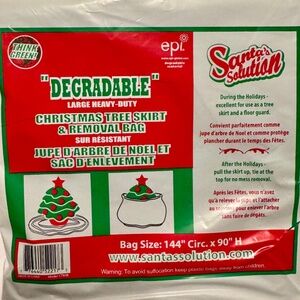Santa's Solution Christmas Tree Skirt and Large Removal Bag 2-in-1 in Heavy-Duty